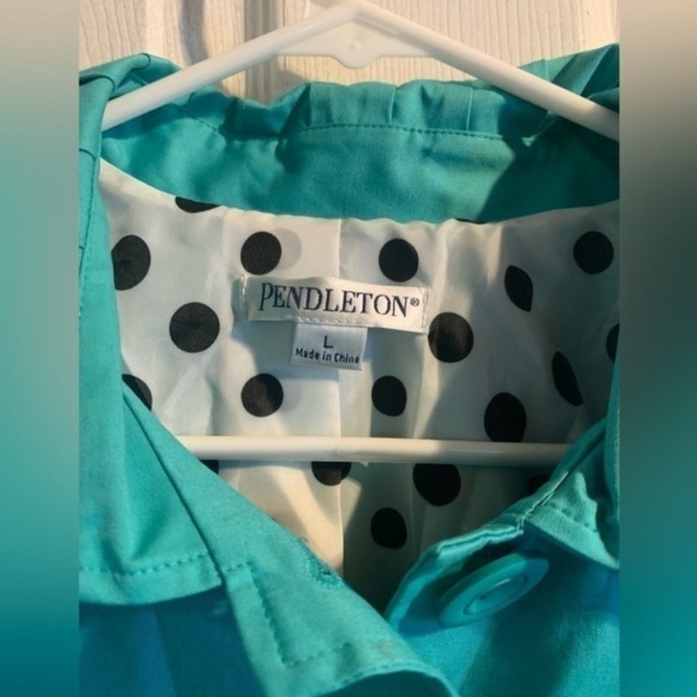 Pendleton Women’s Jacket Large Turquoise Button D… - image 4